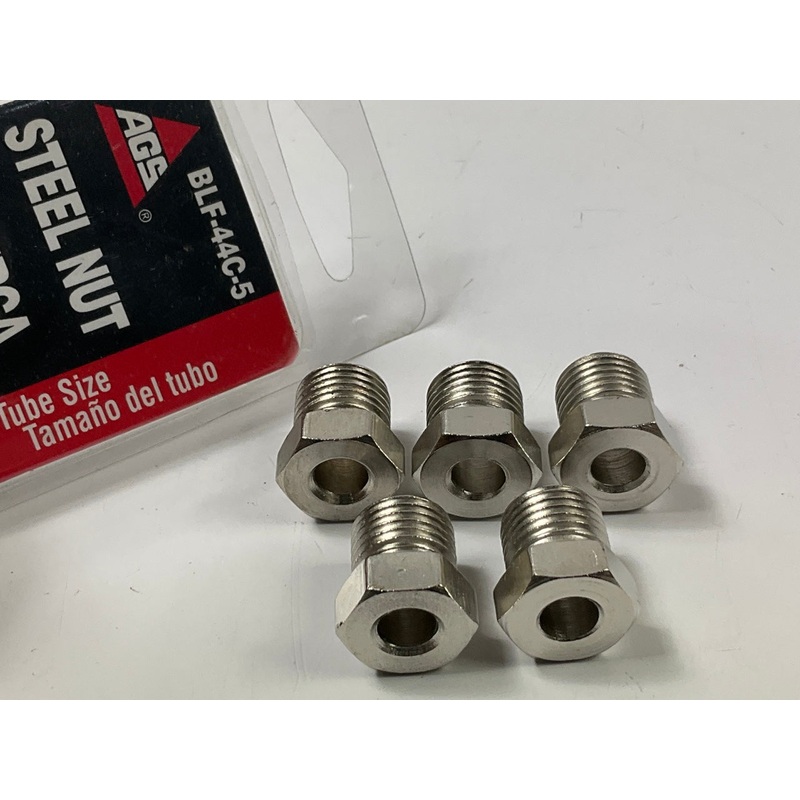 (5) AGS BLF-44C Steel Tube Nut, 1/4'' (1/2''-20) Inverted
