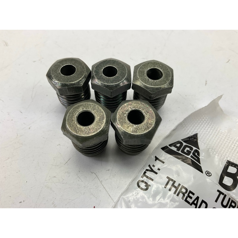(5) AGS BLF-49B Steel Tube Nut, 3/16'' (M13x1.5 Bubble)