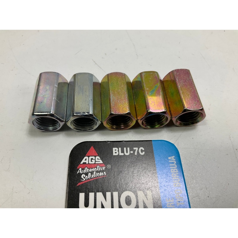 (5) AGS BLU-7C Steel Brake Line Union, 3/16'' (3/8''-24 Bubble)