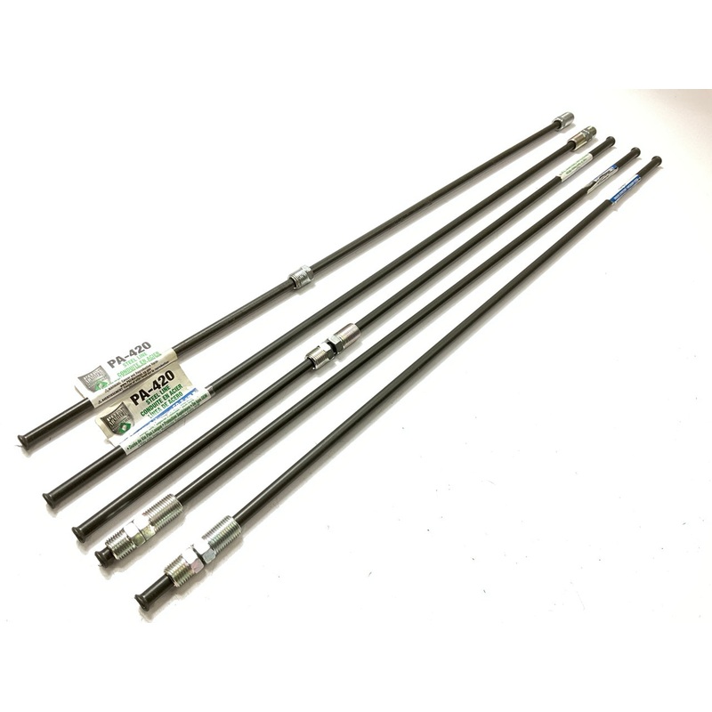 (5) AGS PA-420 PVF Coated Steel Brake Line: 20'' Long, 1/4'' Diameter, Universal