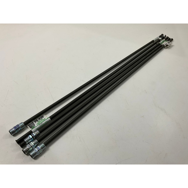 (5) AGS PA-630 PVF Coated Steel Brake Line: 30'' Long, 3/8'' Diameter, Universal