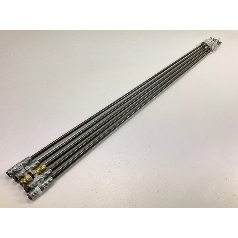 (5) AGS PA430 PVF Coated Steel Brake Lines: 30'' Long, 1/4'', 7/16'' Fittings