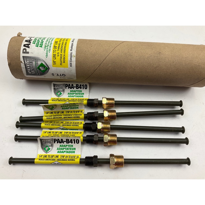 (5) AGS PAA-B410 Brake Line Adapter, 1/4'' X 8'' (7/16''-24 X 9/16''-18 Inverted)