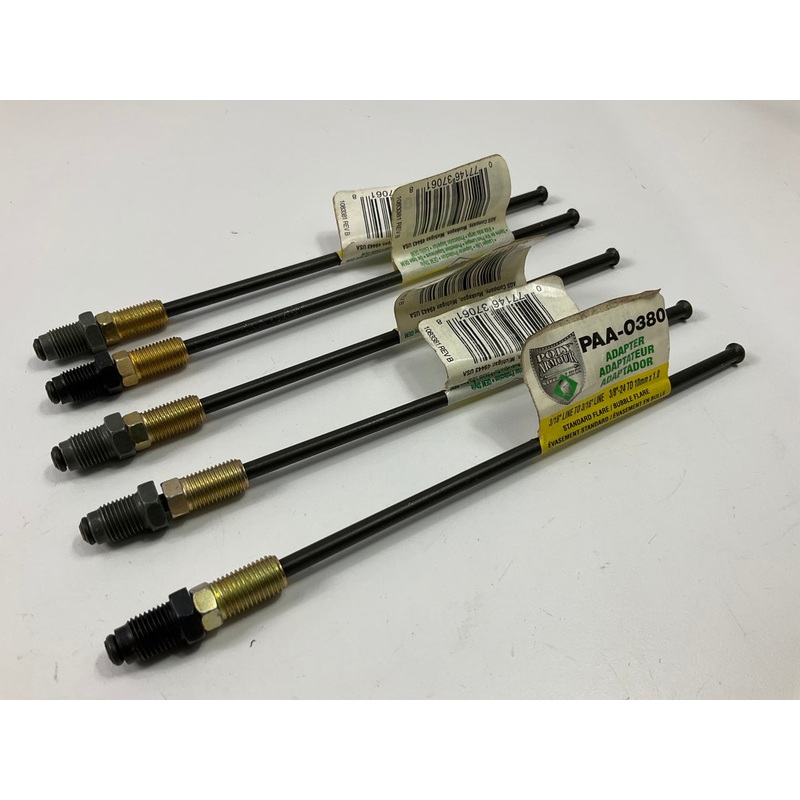 (5) AGS PAA-O380 Brake Line Adapter 3/16'' X 8 (3/8''-24 Inverted)(M10x1.0 Bubble)