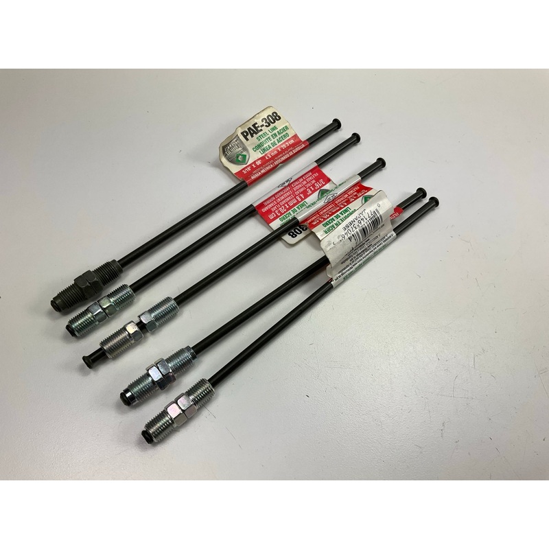 (5) AGS PAE-308 PVF Coated Steel Brake Line: 8'' Long, 3/16'' Diameter, Universal