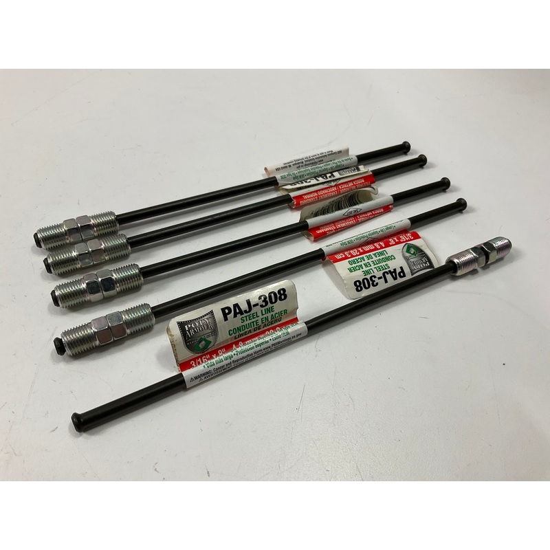 (5) AGS PAJ-308 PVF Coated Steel Brake Line: 8'' Long, 3/16'' Diameter, Universal