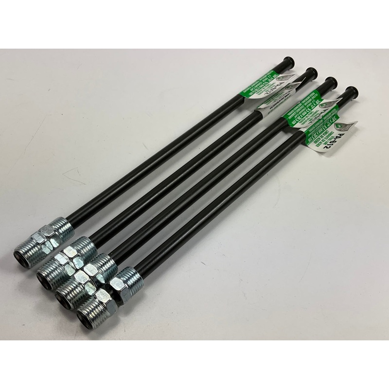 (4) AGS Poly-Armour PA612 Domestic PVF Steel Brake Line 3/8'' X 12''