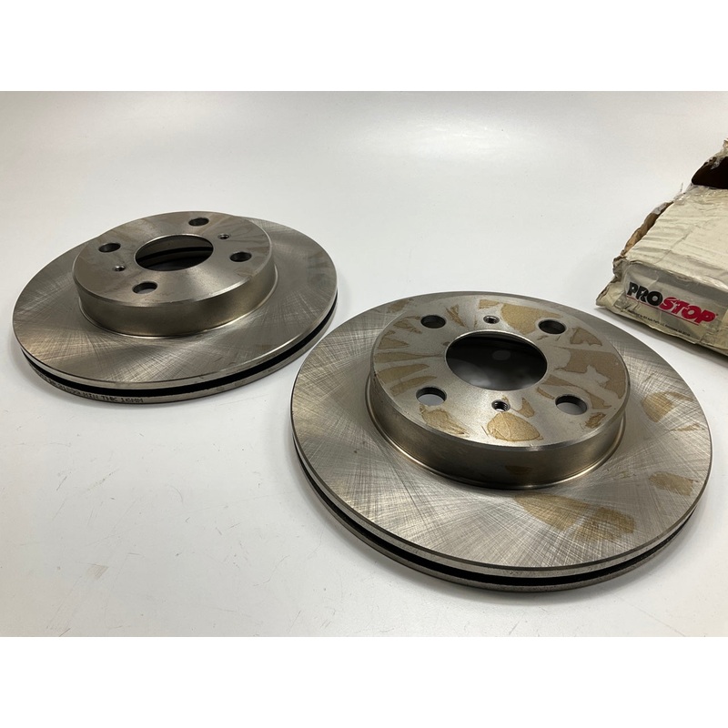 (2) Pro Stop 31293G Front Brake Rotor For 2000 Toyota Echo, 04-05 Yaris 4-LUG