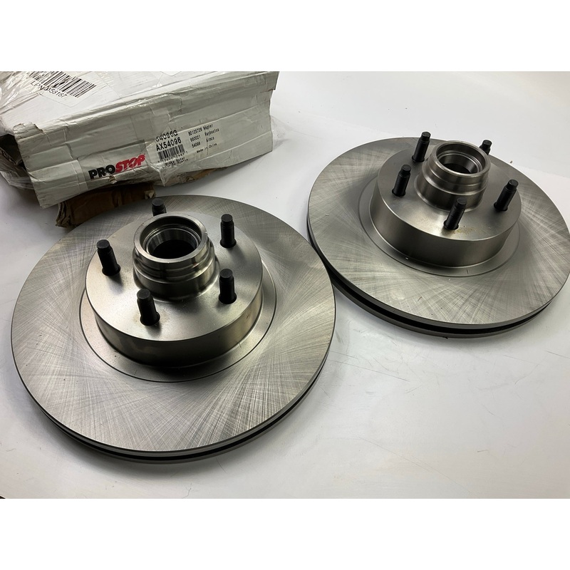(2) Pro Stop 54096G Disc Brake Rotor And Hub Assembly - Front